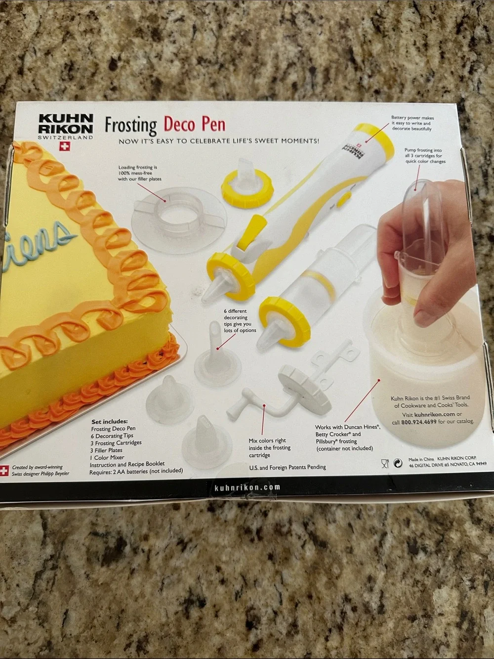 New KUHN RIKON Frosting Deco Pen for Cakes Cupcakes Cookies,Battery Powered